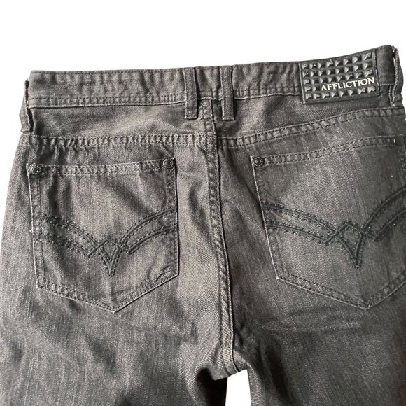 Affliction Other - Affliction Black Jeans Blake Relaxed Straight Denim Mens 32x32 Studded Label